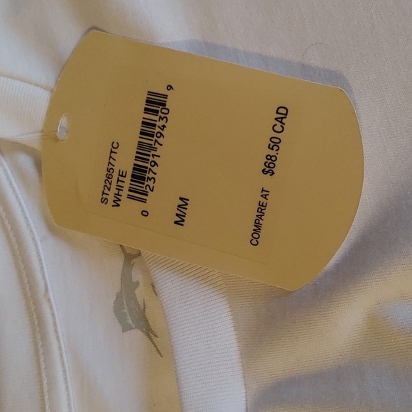 NWT Men's Tommy Bahama White Cotton T-Shirt Size Medium - Picture 8 of 9